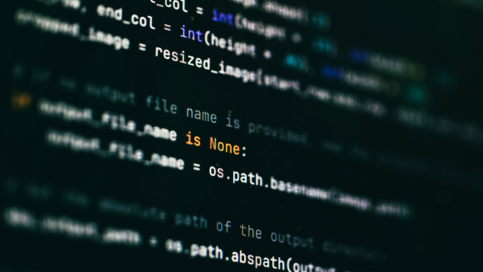Close-up of Python code on a computer screen