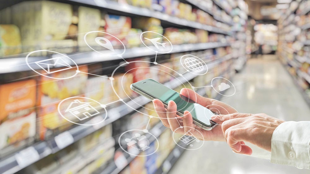 Omnichannel marketing on mobile app for supermarket shopping
