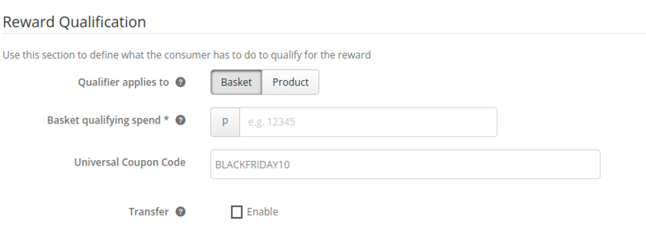 Reward Qualification example